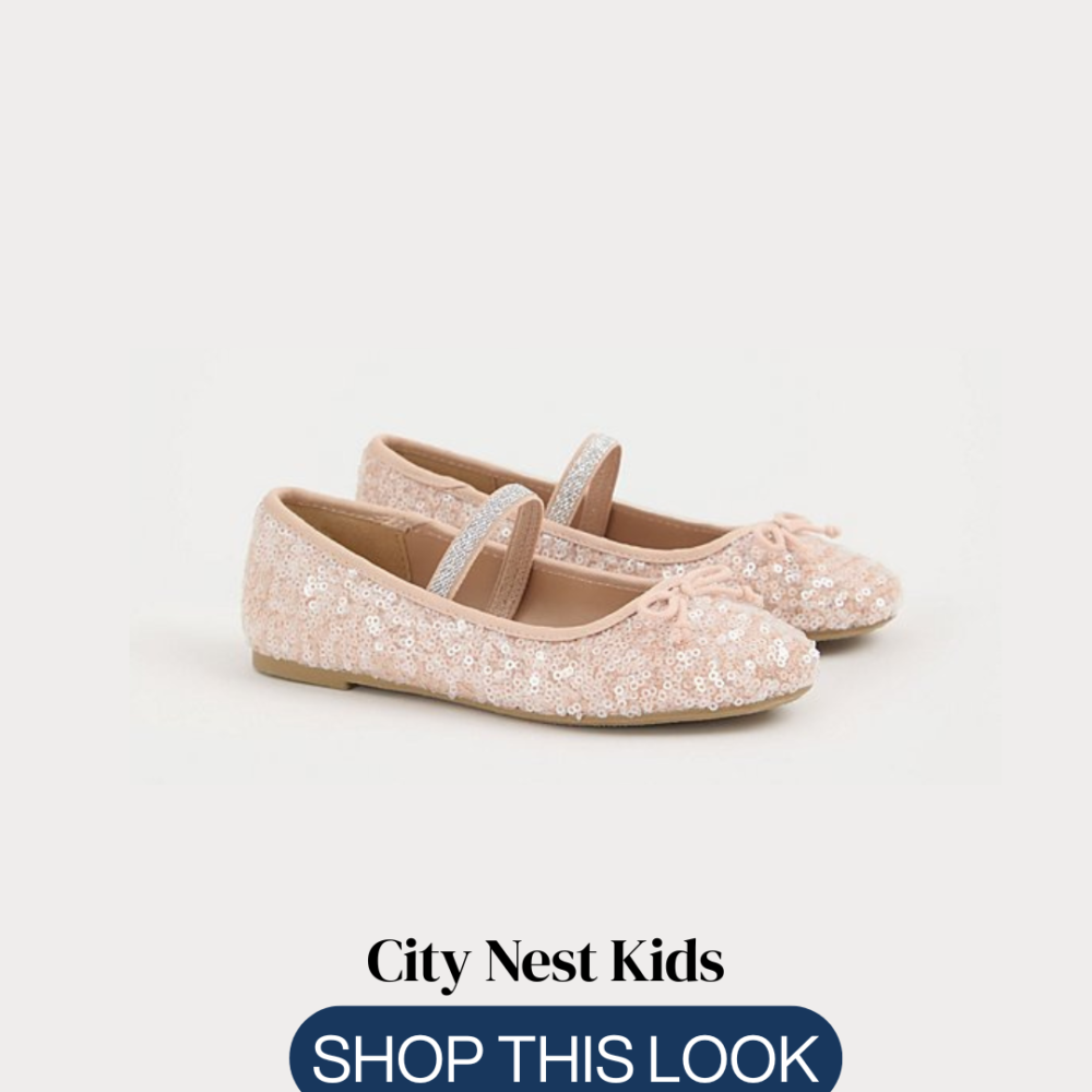 George Girls Pink Sequin Ballet Flats Size 32 | City Nest Kids