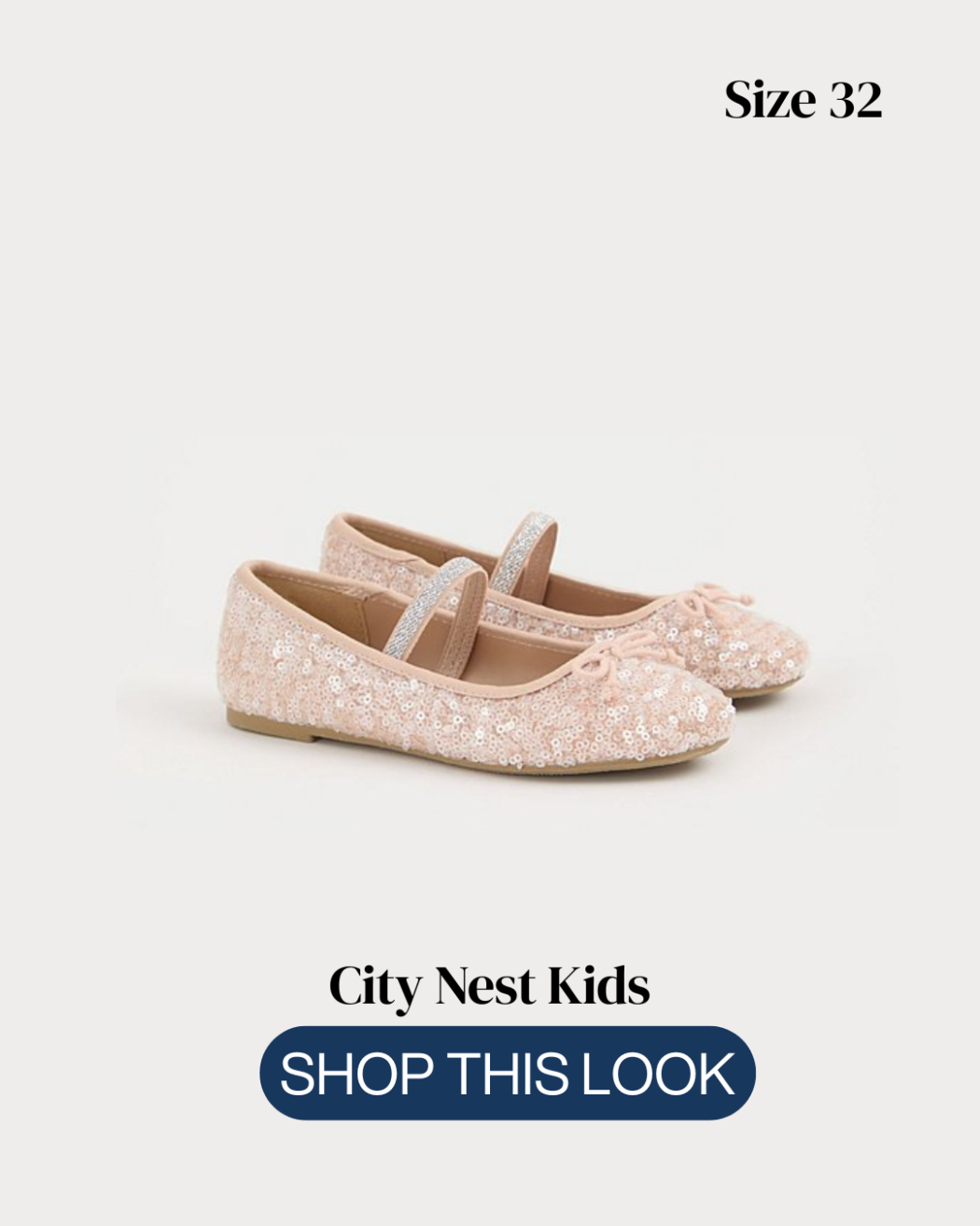 George Girls Pink Sequin Ballet Flats Size 32 | City Nest Kids