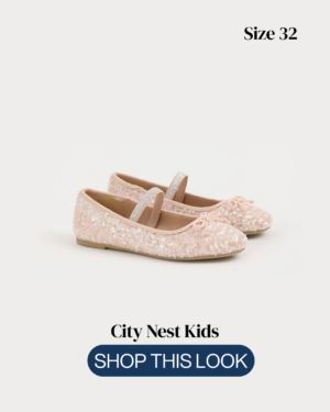 George Girls Pink Sequin Ballet Flats Size 32 | City Nest Kids
