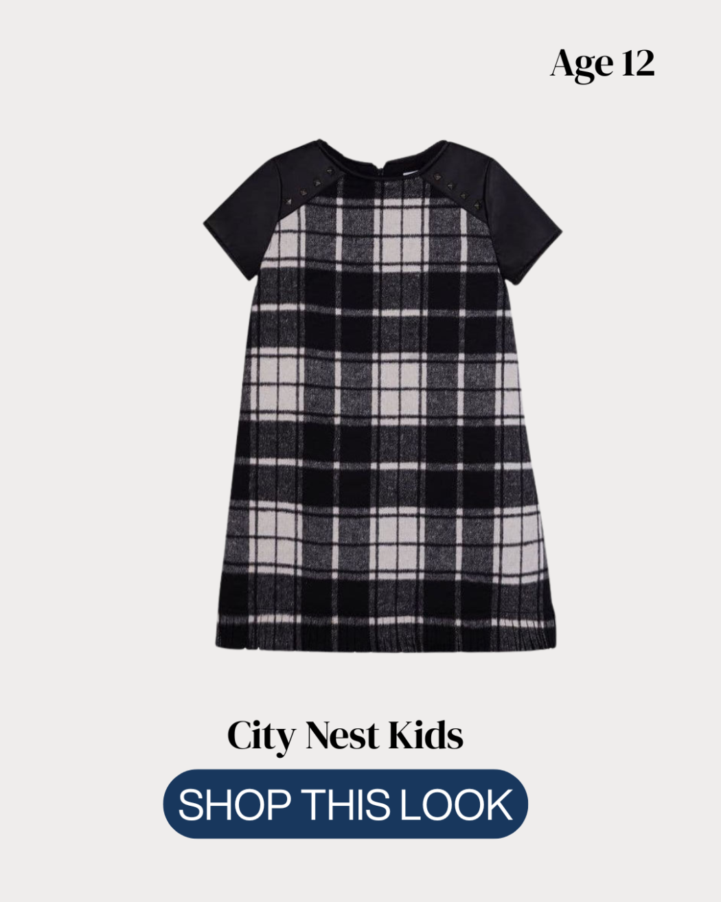 Mayoral Girls Black & White Check Dress Age 12 | City Nest Kids