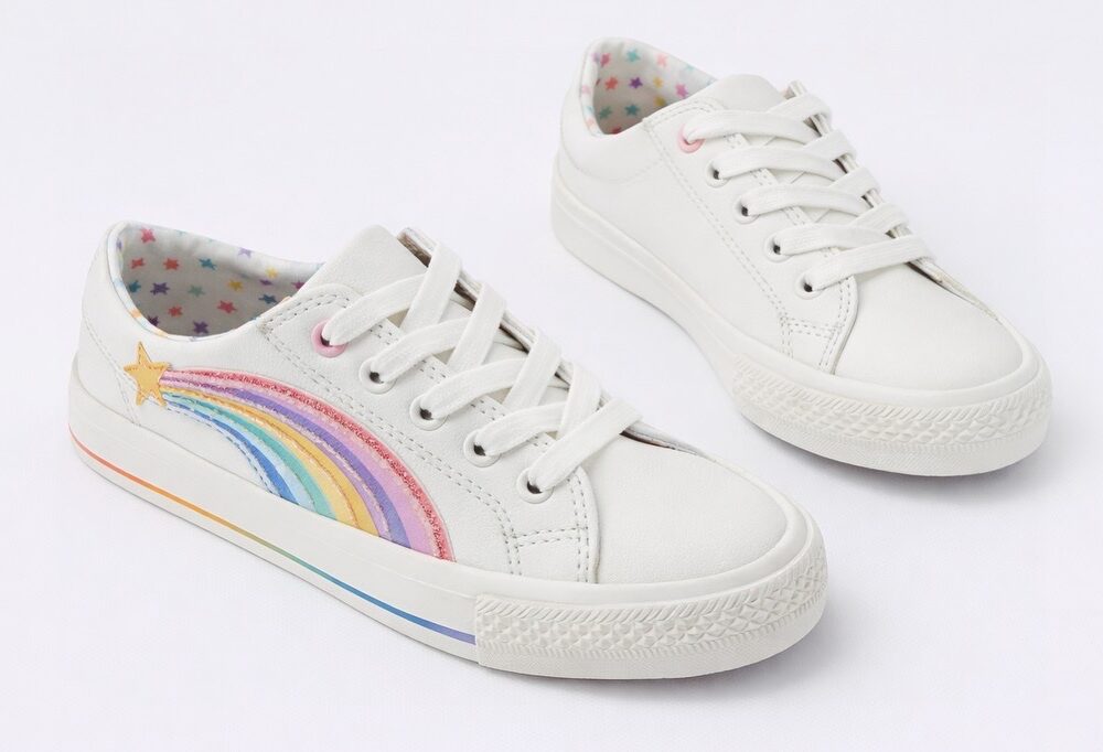 A0C3212E-05BE-4376-9770-38FE5213FD0C Next Girls White Rainbow Trainers Size 33 | City Nest Kids