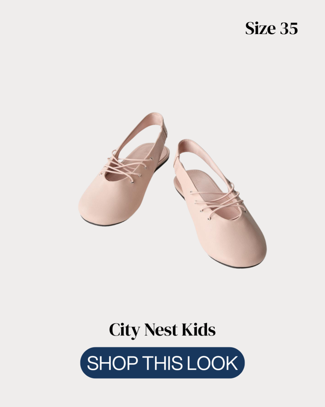 Zara Girls Nude Slingback Ballet Flats Size 35 | City Nest Kids