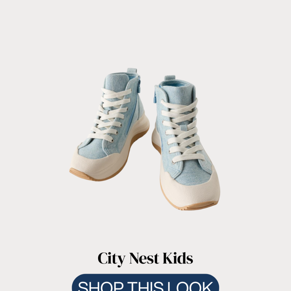 Zara Kids Light Blue High-Top Trainers Size 29 | City Nest Kids