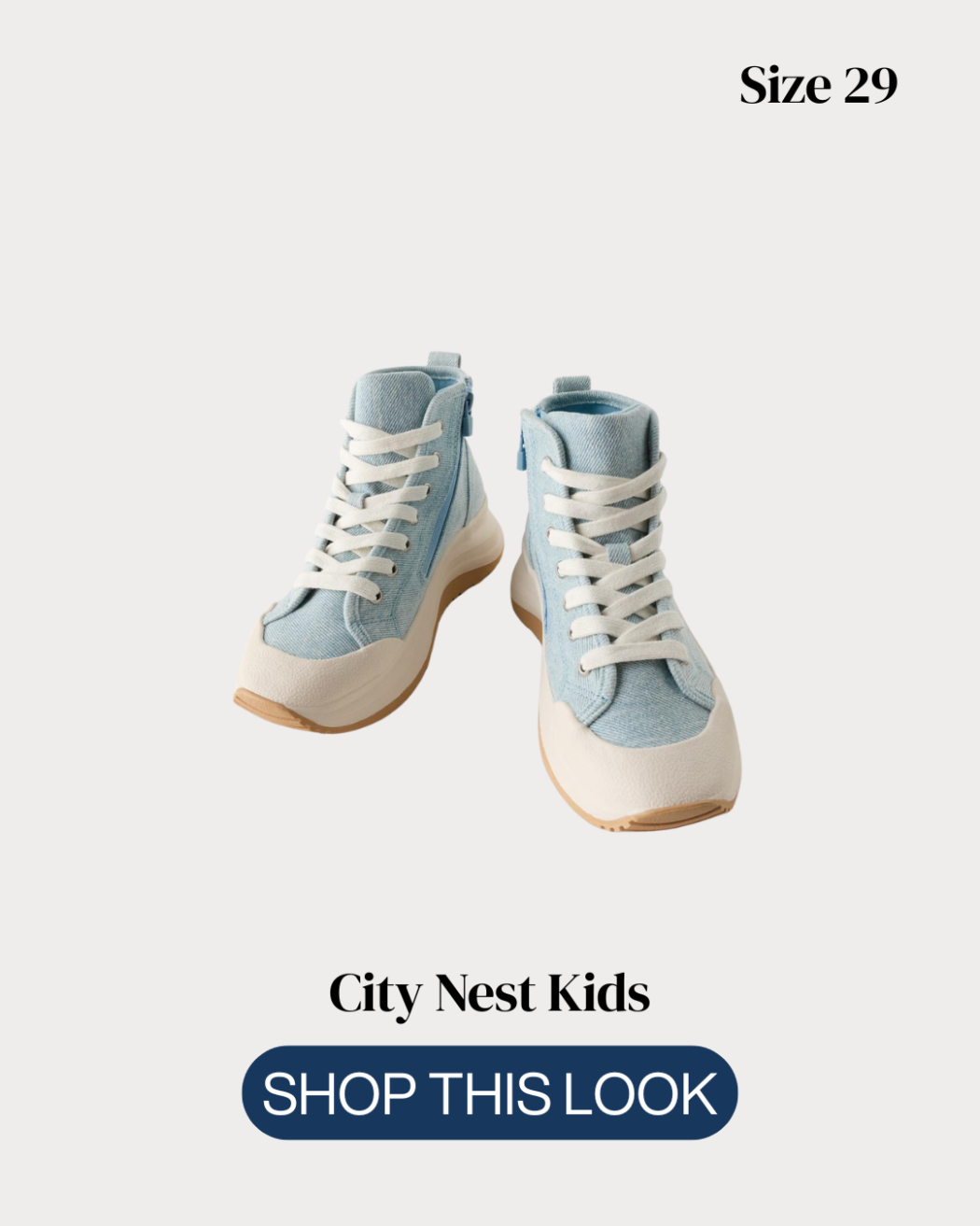 Zara Kids Light Blue High-Top Trainers Size 29 | City Nest Kids