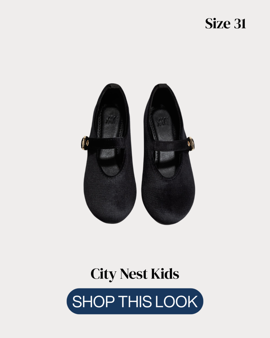 City Nest Kids (Instagram Post (45)) – 177 H&M Girls Black Velvet Mary Jane Shoes Size 31 | City Nest Kids