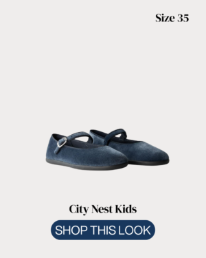 Zara Girls Navy Velvet Mary Jane Shoes Size 35 | City Nest Kids
