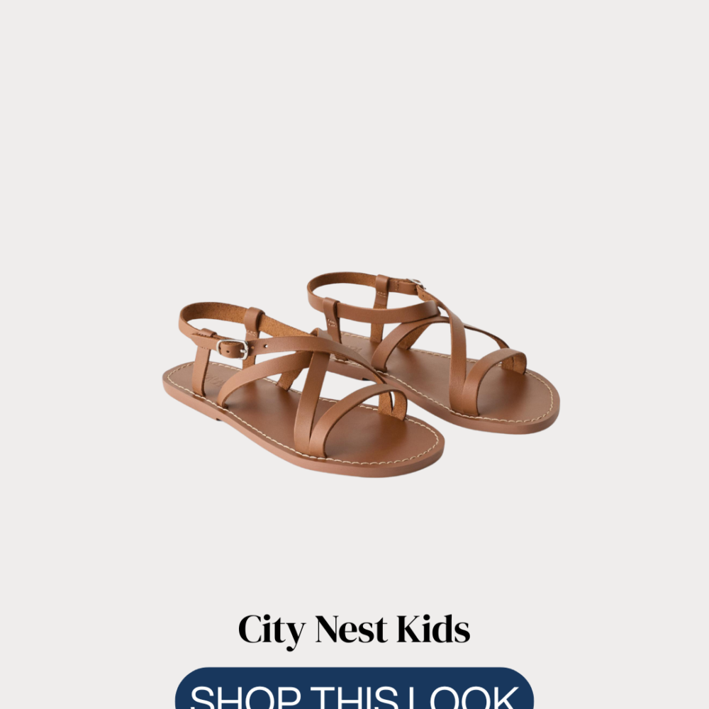 Zara Girls Tan Strappy Flat Sandals Size 35 | City Nest Kids