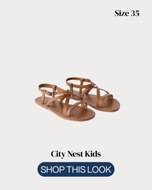 Zara Girls Tan Strappy Flat Sandals Size 35 | City Nest Kids
