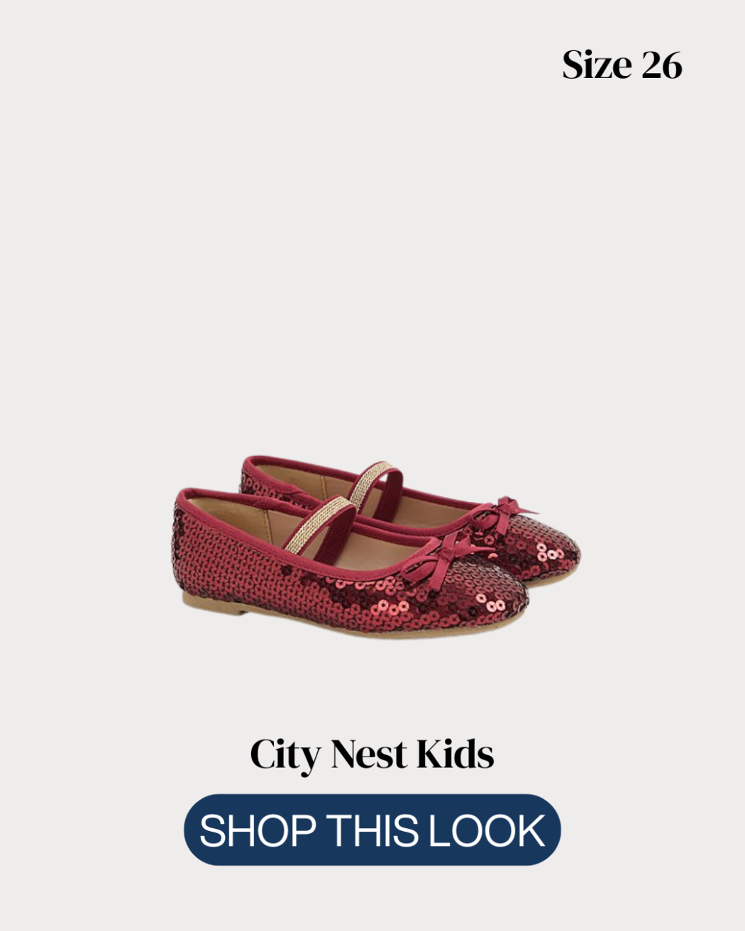 George Girls Burgundy Sequin Ballet Flats Size 26 | City Nest Kids