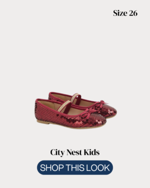 George Girls Burgundy Sequin Ballet Flats Size 26 | City Nest Kids