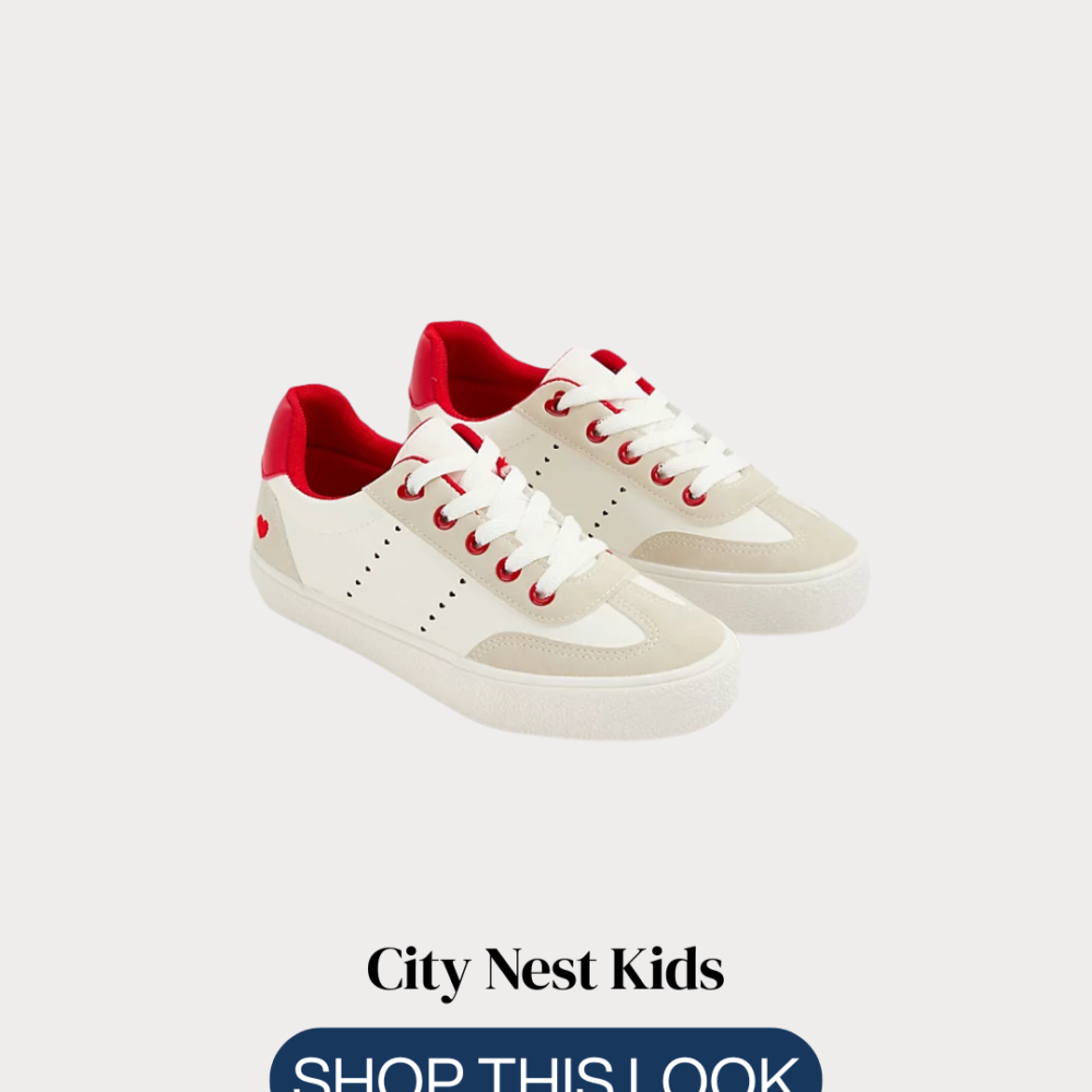 George Kids White & Red Lace-Up Trainers Size 32 | City Nest Kids