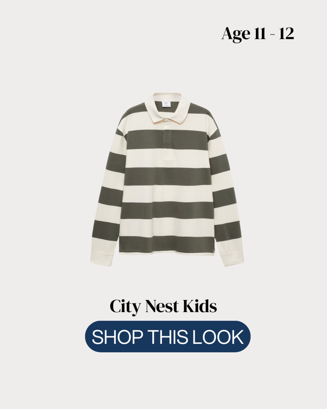 Mango Kids Striped Rugby Polo Shirt Age 11–12 | City Nest Kids