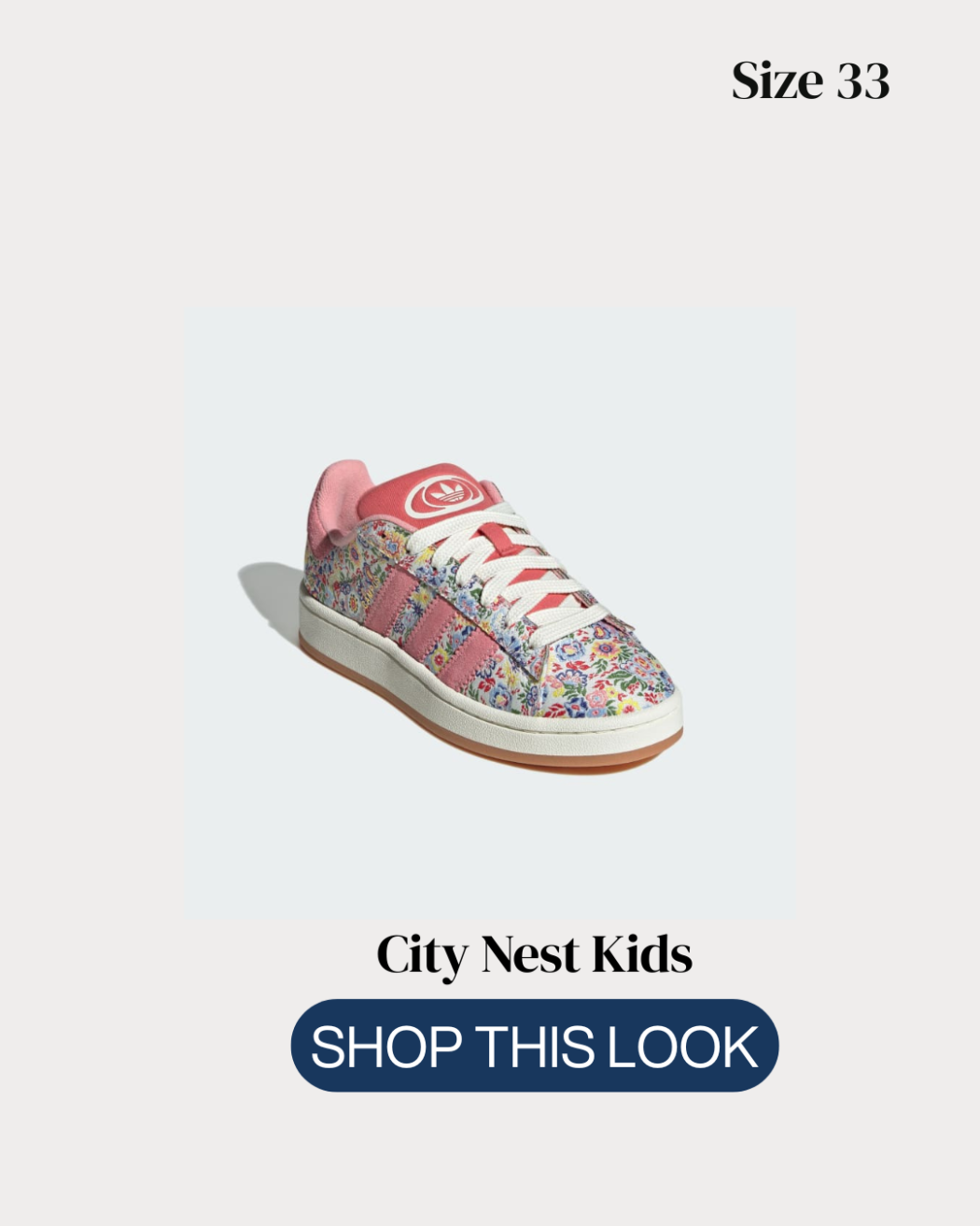 Adidas Kids Floral Sneakers Size 33 | City Nest Kids