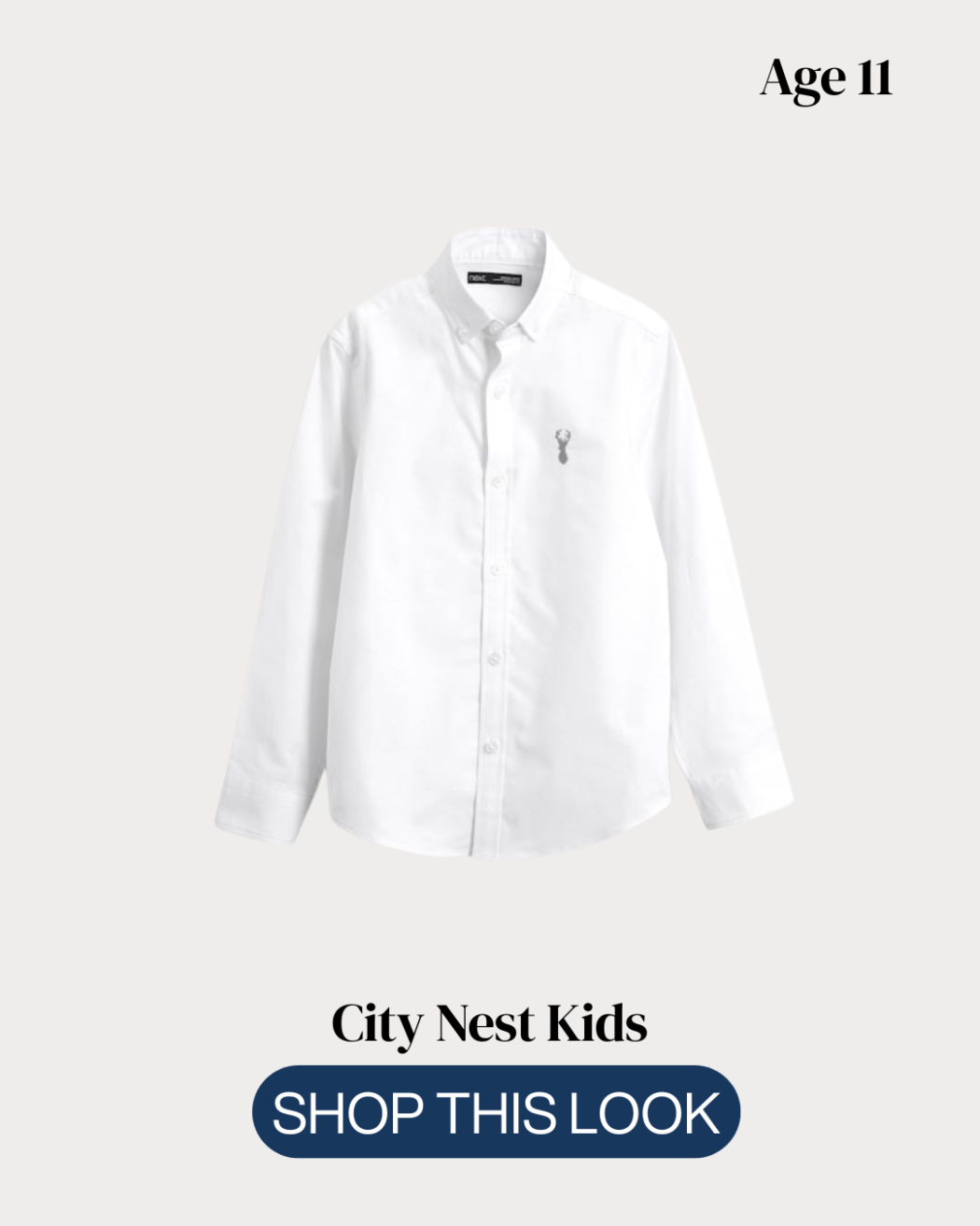 Next Boys White Oxford Shirt Age 11 | Premium Smart Shirt | City Nest Kids