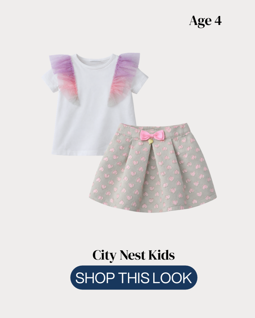 Angels Face Girls 3-Piece Outfit Set Age 4 | City Nest Kids