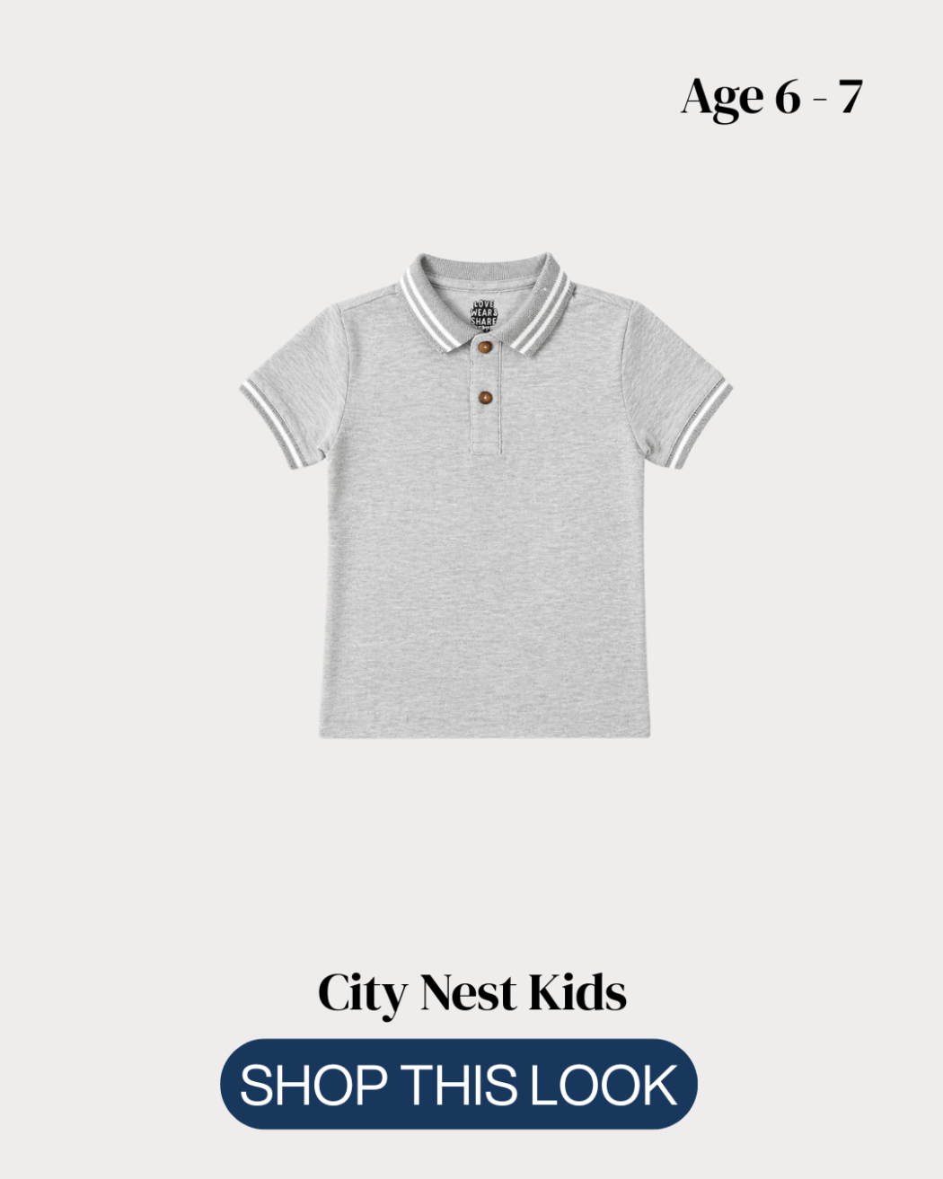 Next Kids Grey Polo Shirt Age 6–7 | City Nest Kids