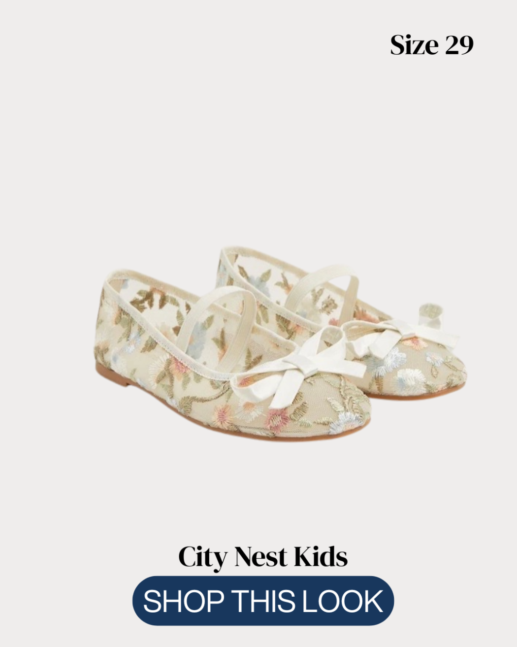 Monsoon Floral Embroidered Ballet Flats Size 29 | City Nest Kids