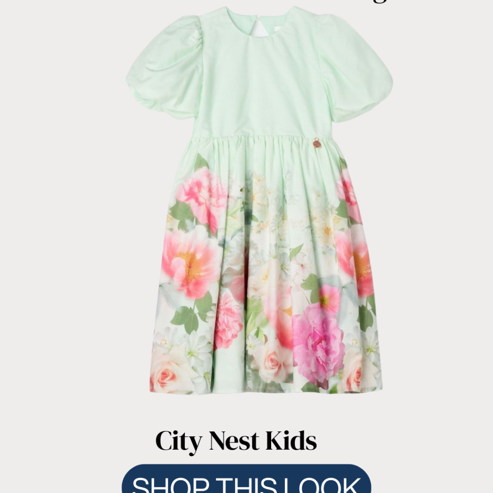 Angel & Rocket Girls Mint Floral Dress Age 12–13 | Premium UK Kidswear | City Nest Kids