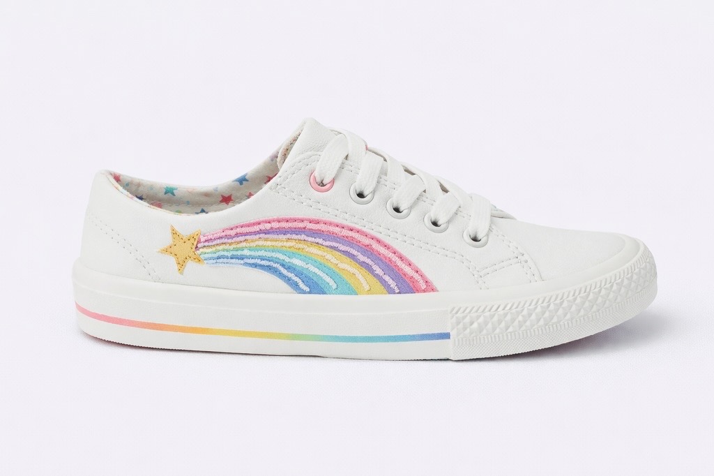E041D579-BA86-44AA-BDD1-574584BE0D94 Next Girls White Rainbow Trainers Size 33 | City Nest Kids