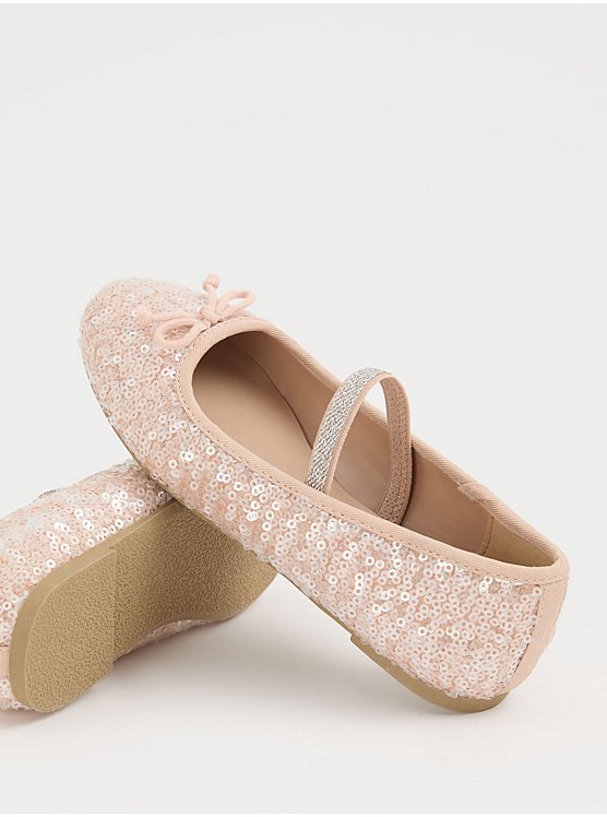 George Girls Pink Sequin Ballet Flats Size 32 | City Nest Kids