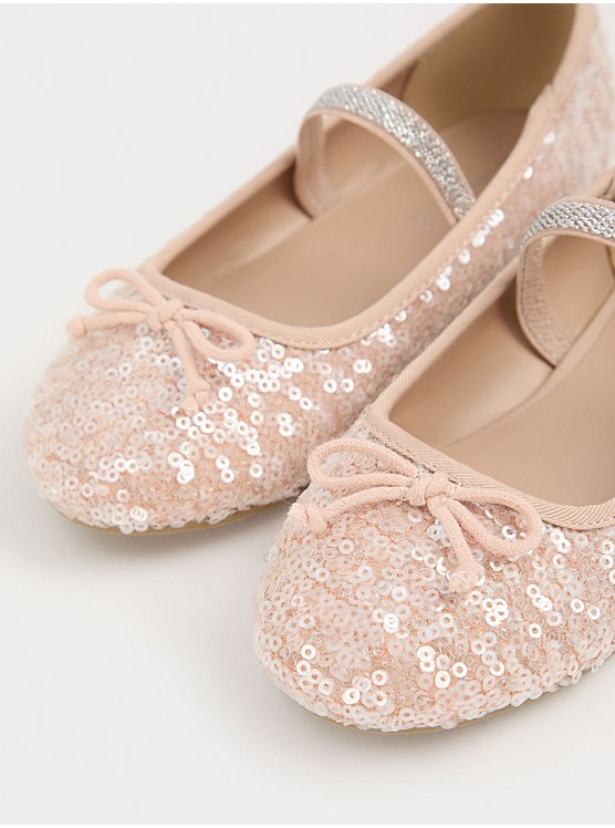 George Girls Pink Sequin Ballet Flats Size 32 | City Nest Kids