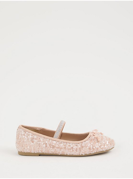 George Girls Pink Sequin Ballet Flats Size 32 | City Nest Kids