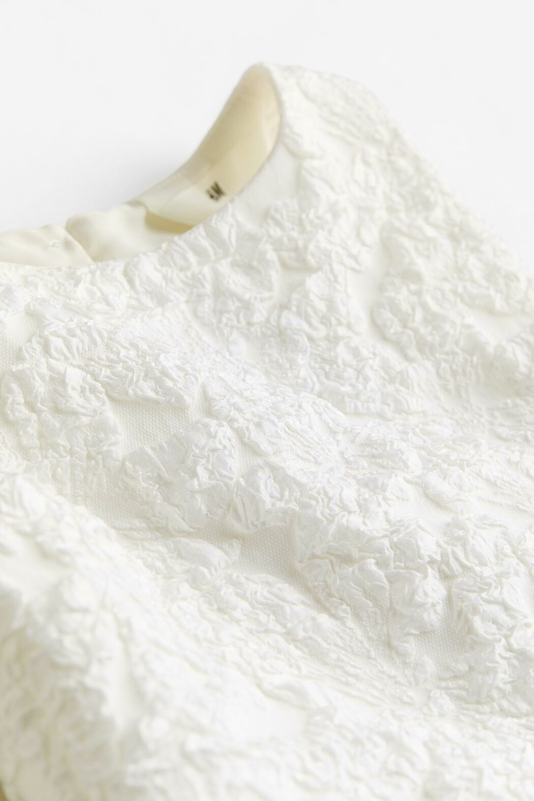 H&M Girls Cream Textured Bubble Skirt Co-Ord Set for Kids Age 9