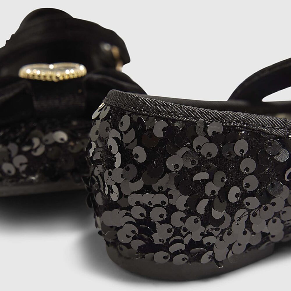 River Island Girls Black Sequin Ballet Flats Size 32 | City Nest Kids