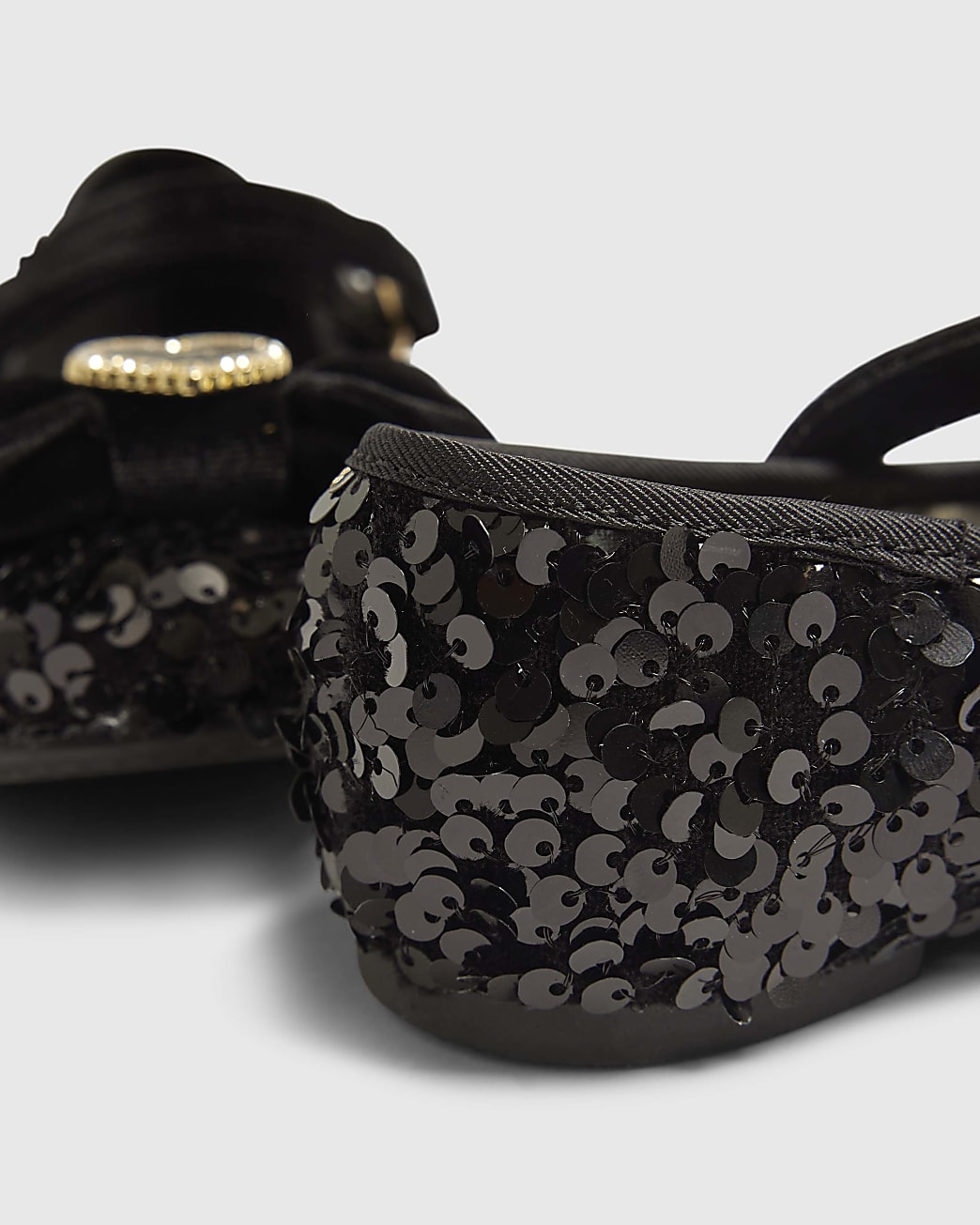 River Island Girls Black Sequin Ballet Flats Size 32 | City Nest Kids