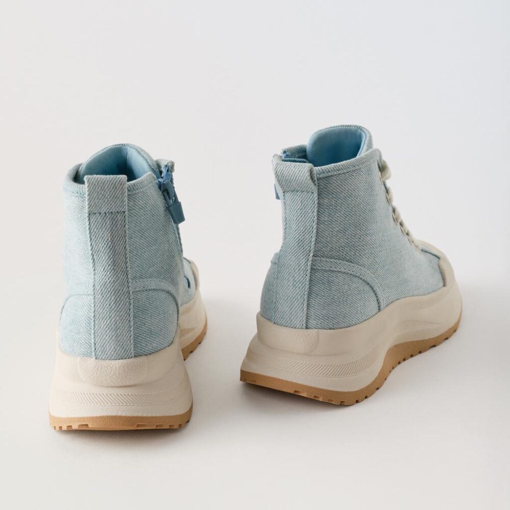 Zara Kids Light Blue High-Top Trainers Size 29 | City Nest Kids