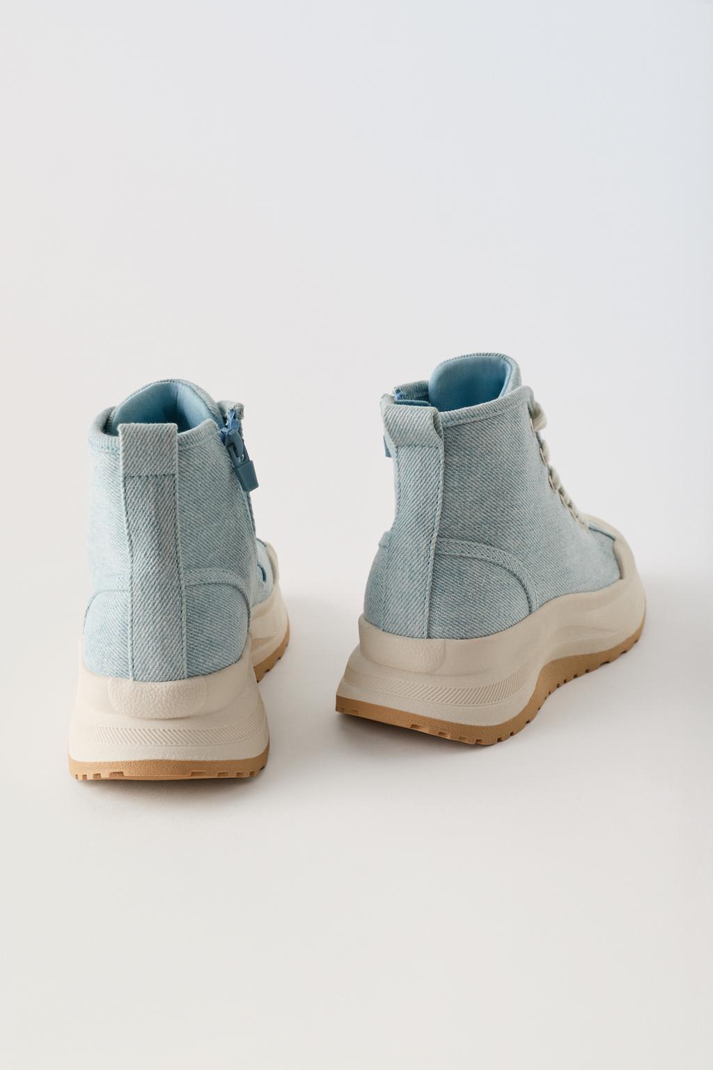 Zara Kids Light Blue High-Top Trainers Size 29 | City Nest Kids