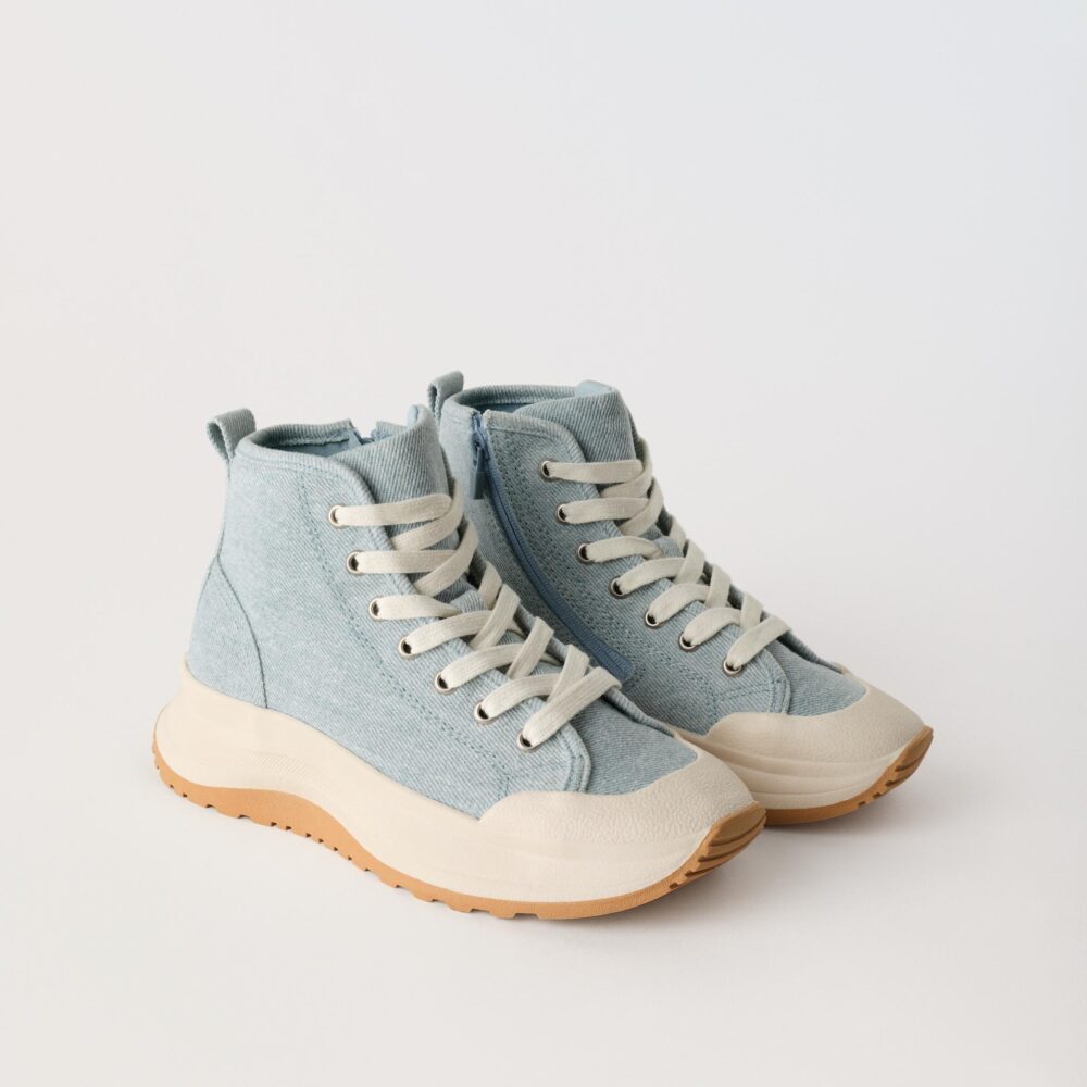 Zara Kids Light Blue High-Top Trainers Size 29 | City Nest Kids