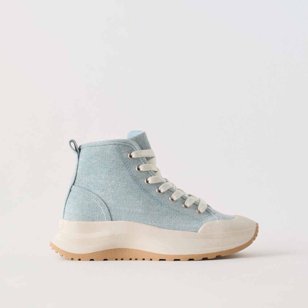 Zara Kids Light Blue High-Top Trainers Size 29 | City Nest Kids