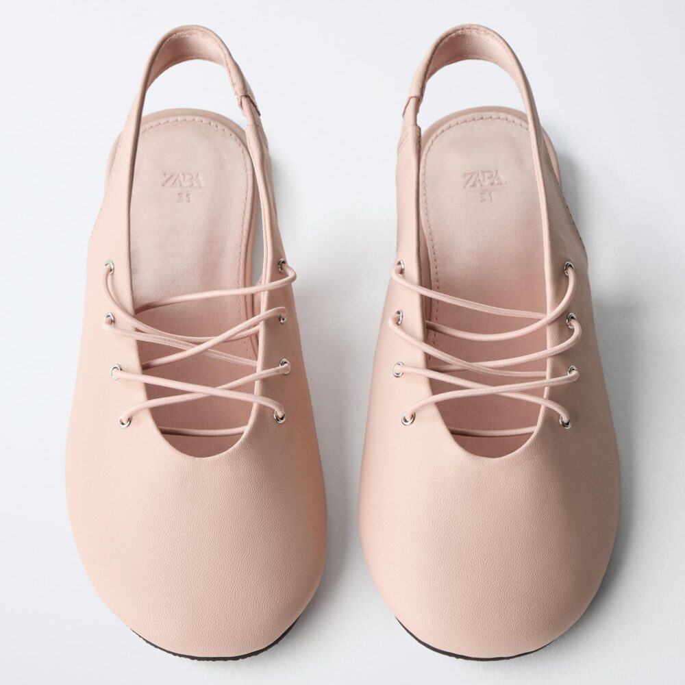 Zara Girls Nude Slingback Ballet Flats Size 35 | City Nest Kids