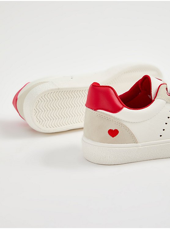 George Kids White & Red Lace-Up Trainers Size 32 | City Nest Kids