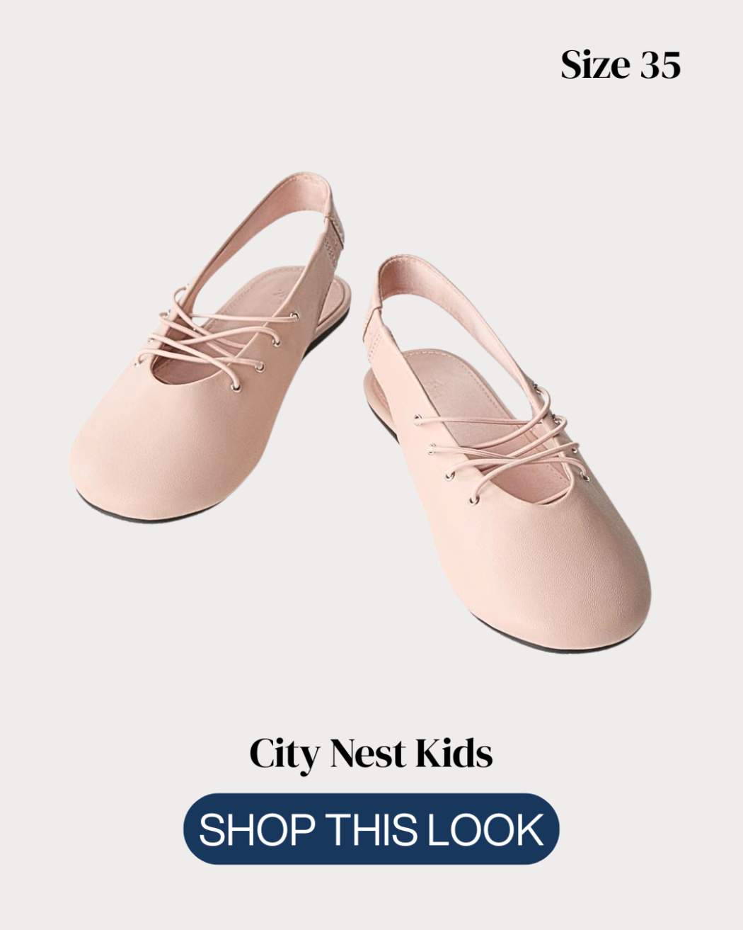 Zara Girls Nude Slingback Ballet Flats Size 35 | City Nest Kids
