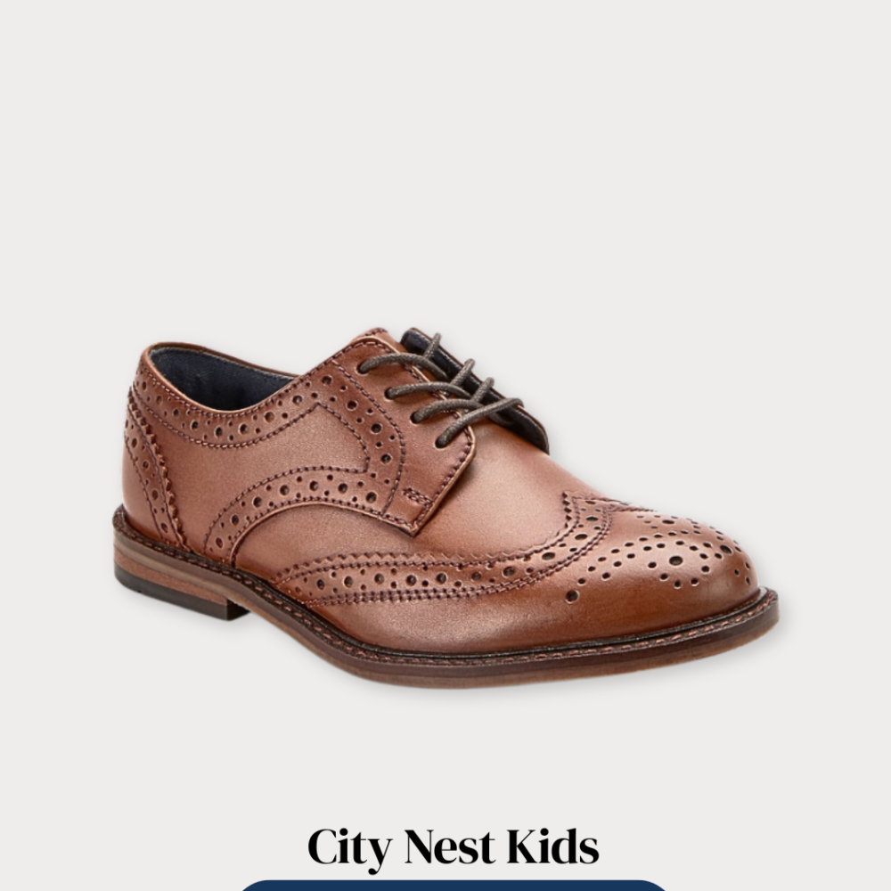 Next Boys Brown Leather Brogue Shoes Size 31 | Smart Occasion Shoes | City Nest Kids