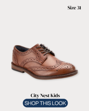 Next Boys Brown Leather Brogue Shoes Size 31 | Smart Occasion Shoes | City Nest Kids