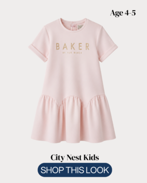 Ted Baker Girls Pink Logo Dress Age 4–5 | Designer Occasion Dress | City Nest Kids