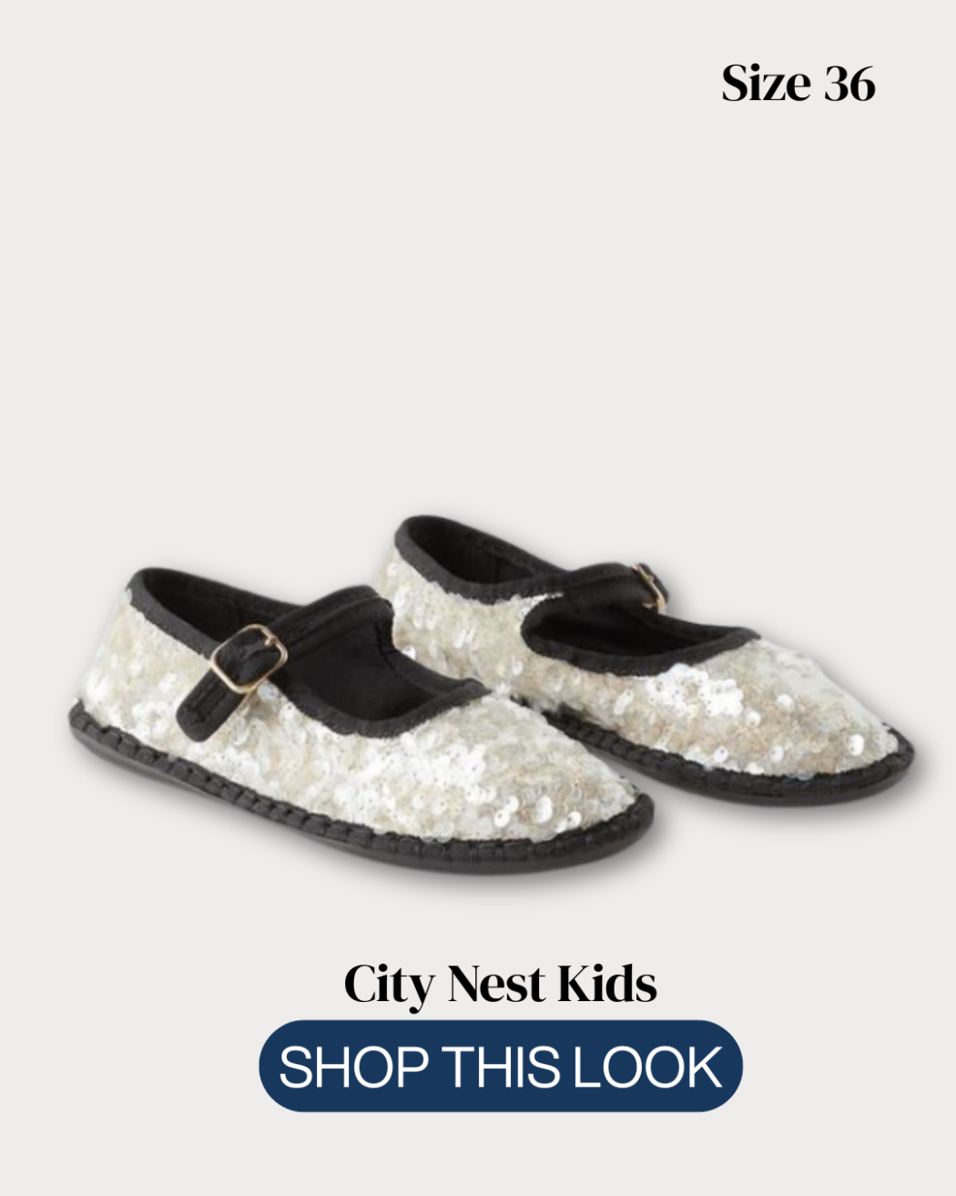 Zara Girls Silver Sequin Mary Jane Flats Size 36 | Premium Occasion Shoes | City Nest Kids
