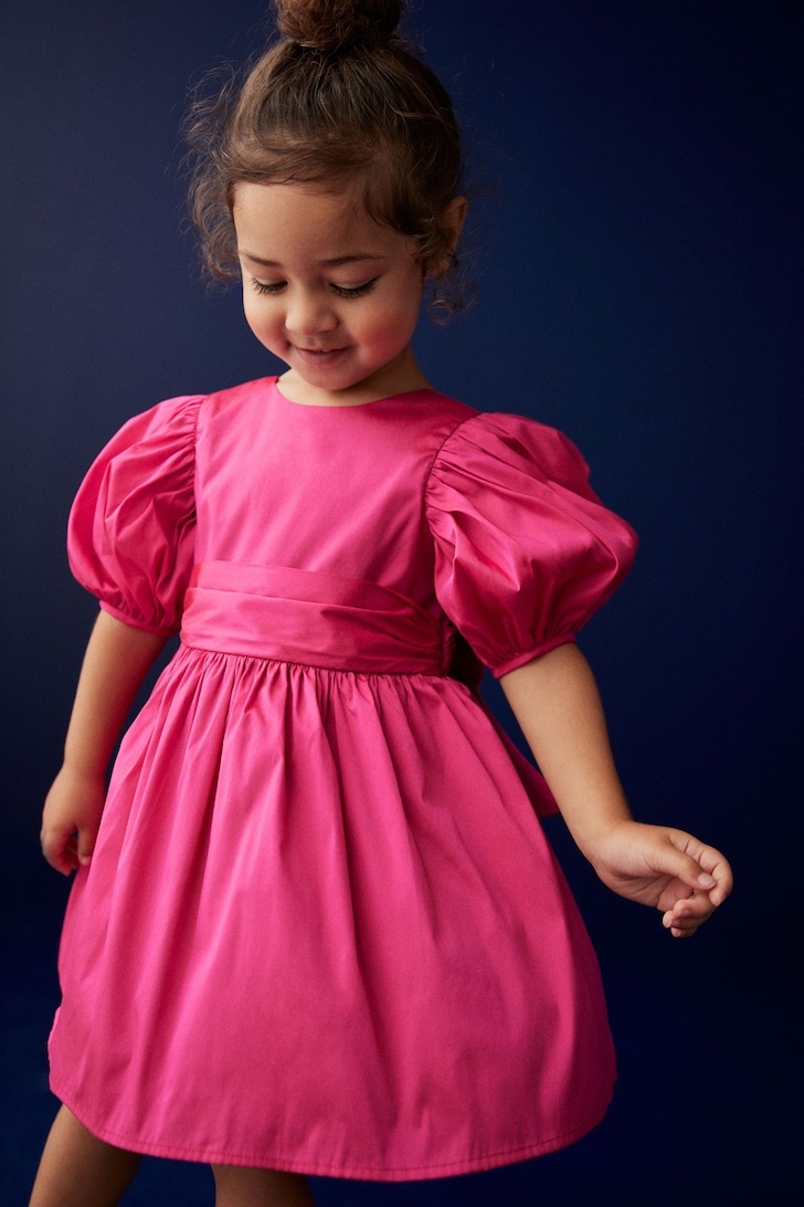 Next Girls Hot Pink Bow Occasion Dress Age 4 | Party Dress | City Nest Kids
