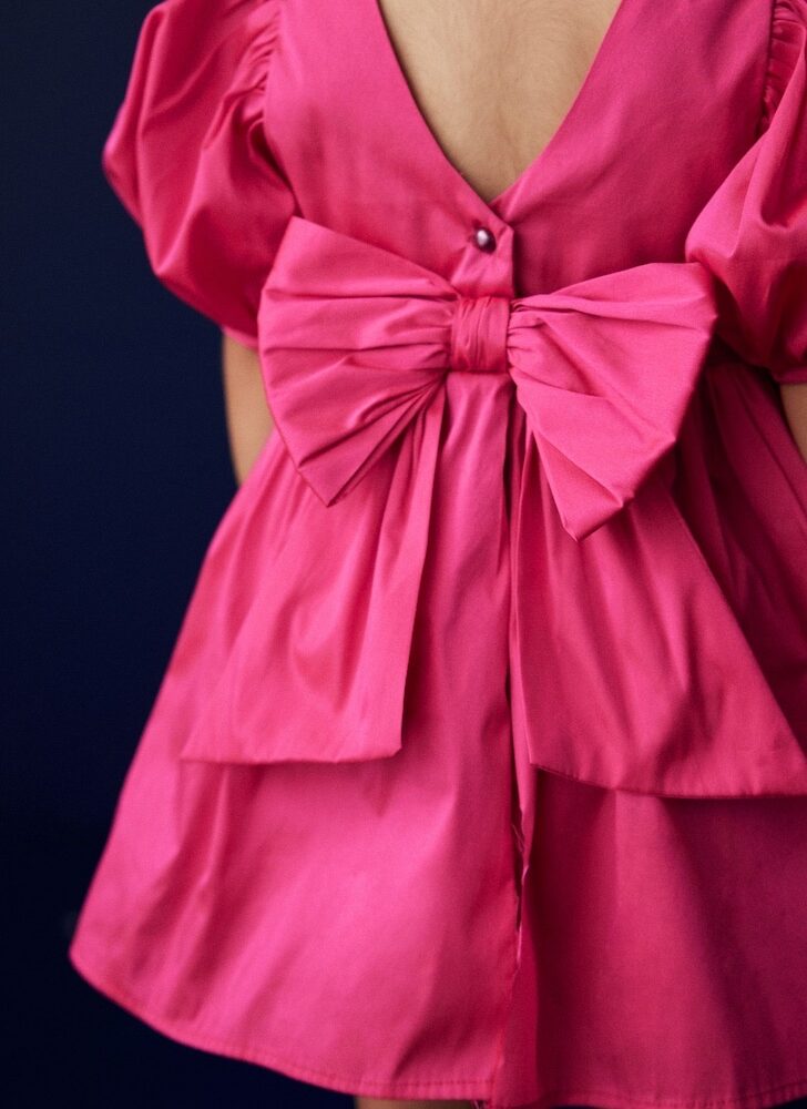 Next Girls Hot Pink Bow Occasion Dress Age 4 | Party Dress | City Nest Kids