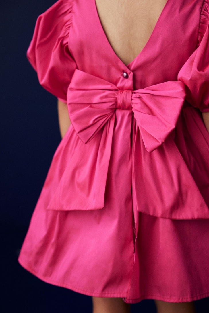 Next Girls Hot Pink Bow Occasion Dress Age 4 | Party Dress | City Nest Kids