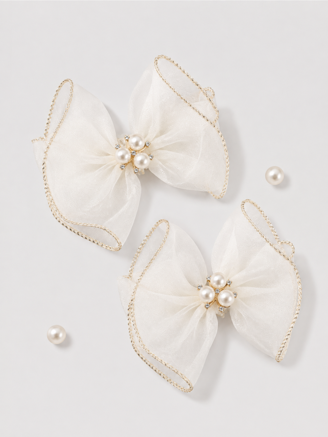 Girls Pearl Bow Hair Clips | City Nest Kids