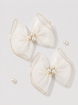 2EF58EB5-1483-4B2C-9CA8-6231C62CD4EF Girls Pearl Bow Hair Clips | City Nest Kids