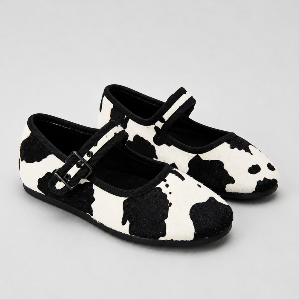 Zara Cow Print Mary Jane Shoes Size 32 | City Nest Kids