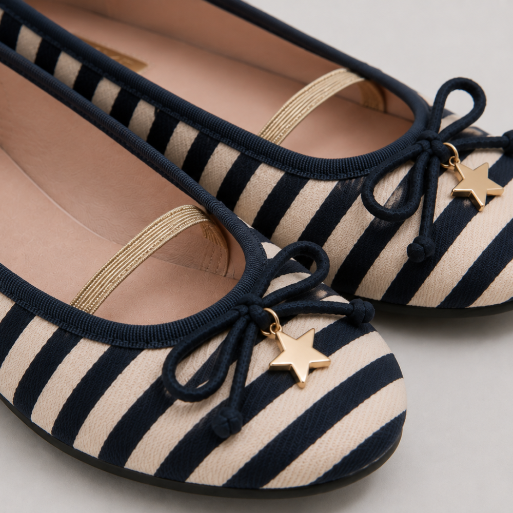 Next Girls Stripe Ballet Flats Size 31 | City Nest Kids