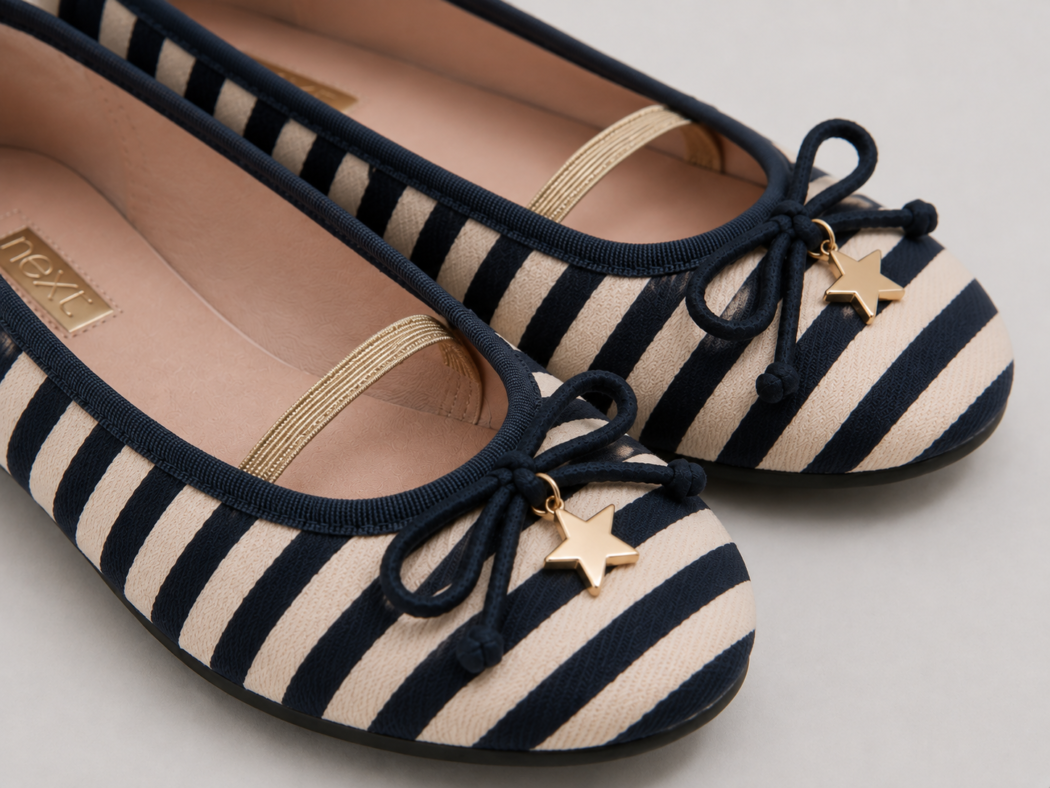 Next Girls Stripe Ballet Flats Size 31 | City Nest Kids
