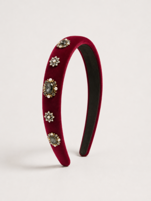 59C623C7-C831-4740-A183-B8500E5A53F1 Girls Burgundy Velvet Hairband | City Nest Kids