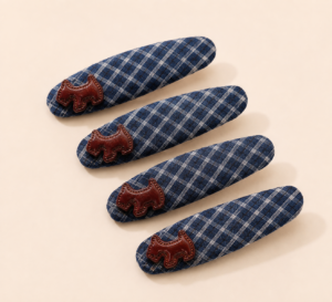 63FD09B8-3CF7-42DA-8C76-A8F11C5D811A Girls Check Hair Clips Set | City Nest Kids